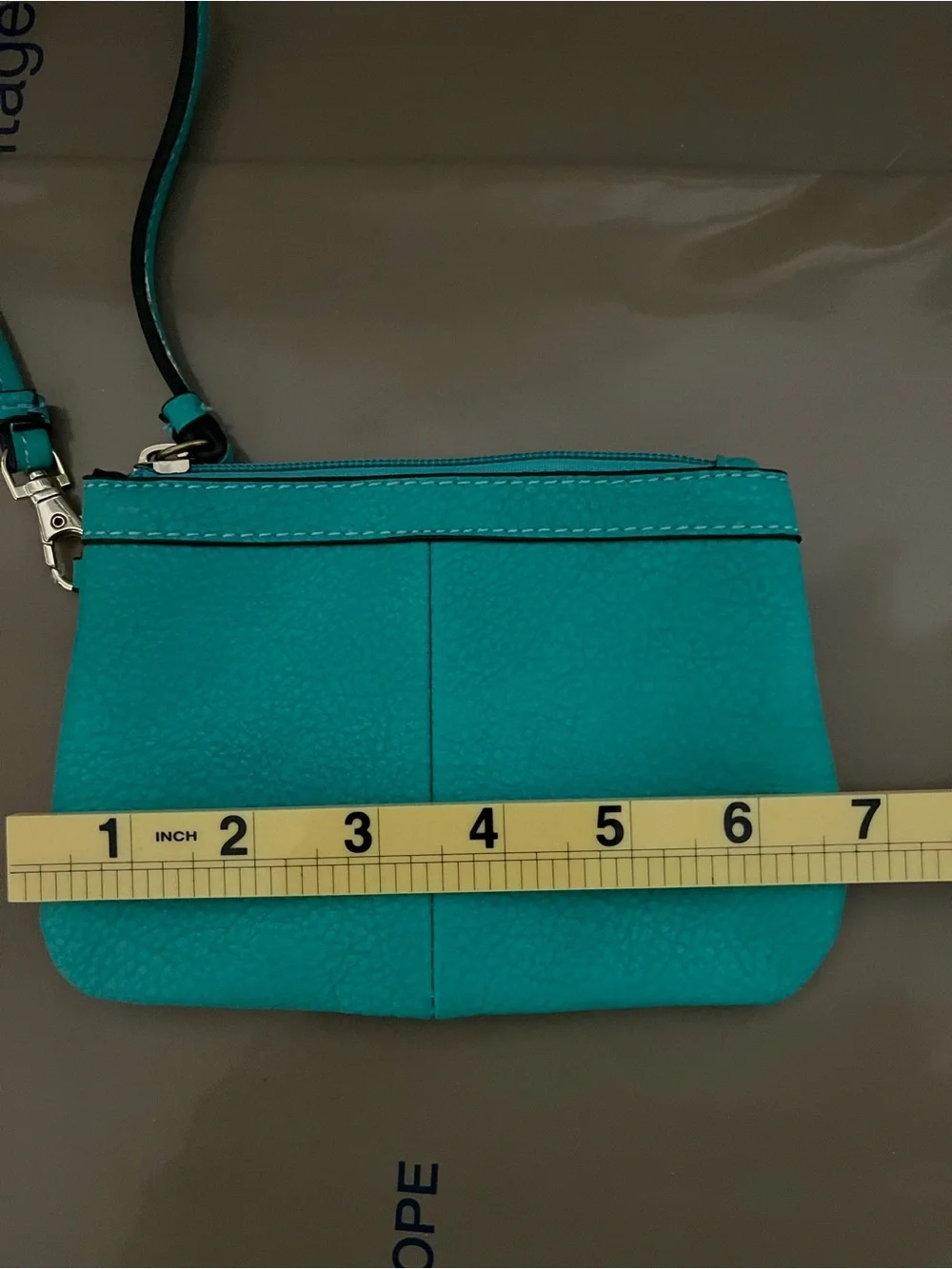Wilsons Leather Turquoise wristlet Bag 90s Y2K leather‎ coin purse wallet purse